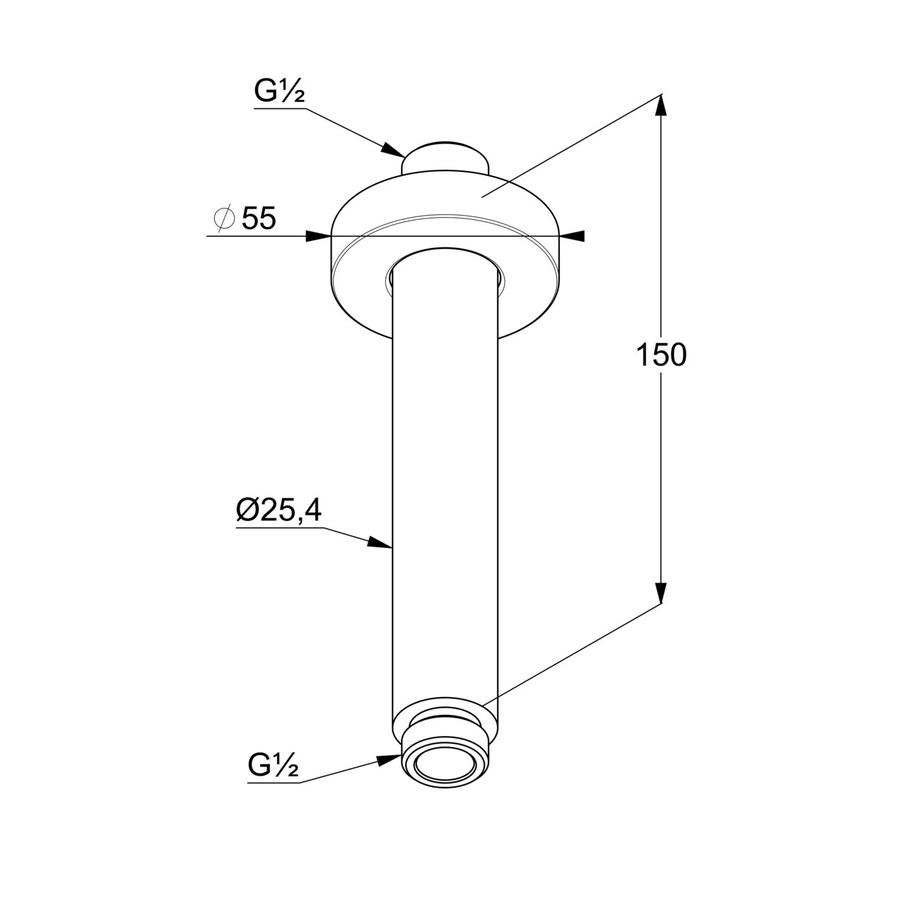 Душевой кронштейн DN 15 A-QA (6651587-00) черный, Kludi - Зображення 1880570-0e081.jpg