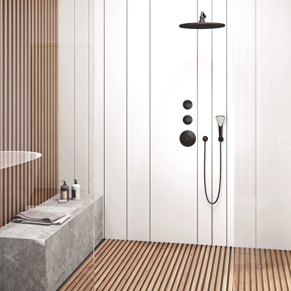 Душевой кронштейн DN 15 A-QA (6651439-00) черный, Kludi - Зображення 1880590-5f637.jpg