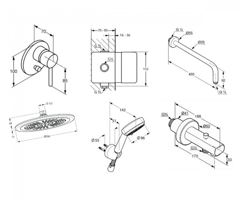 Душова система 7 в 1 Bozz (386310576), Kludi - Зображення 1880630-53796.jpg
