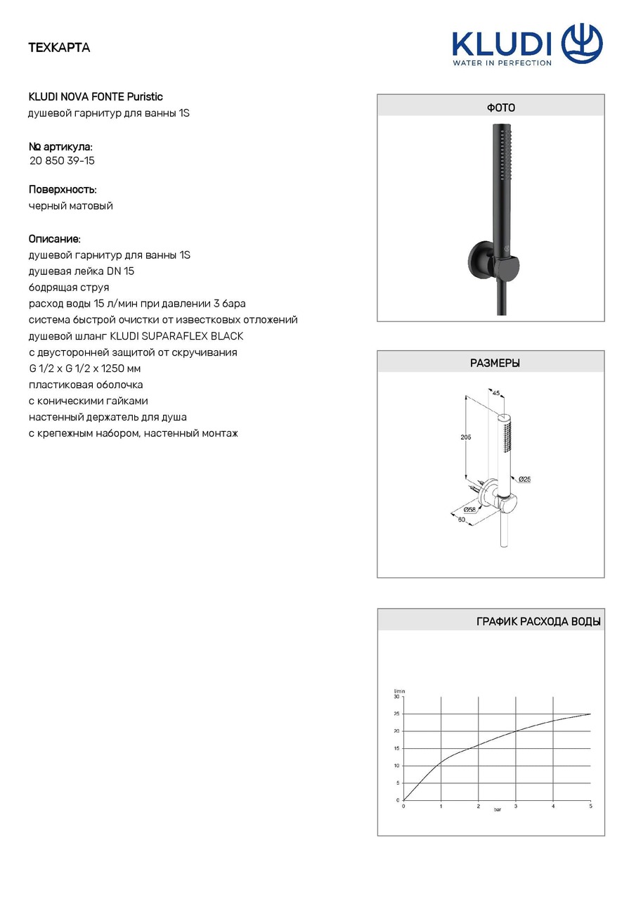 Душовий набір 1S Nova Fonte (2085039-15) чорний, Kludi - Зображення 1880695-0e0b5.jpg