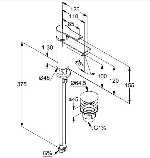 Змішувач для умивальника 100 DN 15 Zenta SL (482980565), Kludi - Зображення 1880745-a51a9.jpg