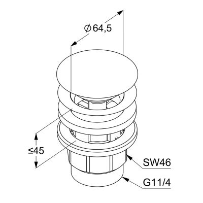 Донний клапан Push-Open (1042639-00) чорний, Kludi - Зображення 1880785-69323.jpg