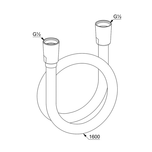 Душовий шланг 1600 мм Suparaflex (6107239-00) чорний, Kludi - Зображення 1880795-1b188.jpg