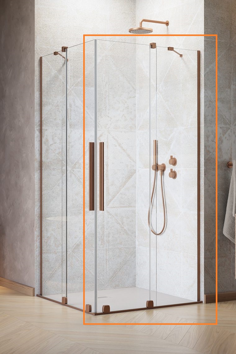 Душова кабіна (половина) Furo KDD 90 R Brushed Copper RADAWAY - Зображення