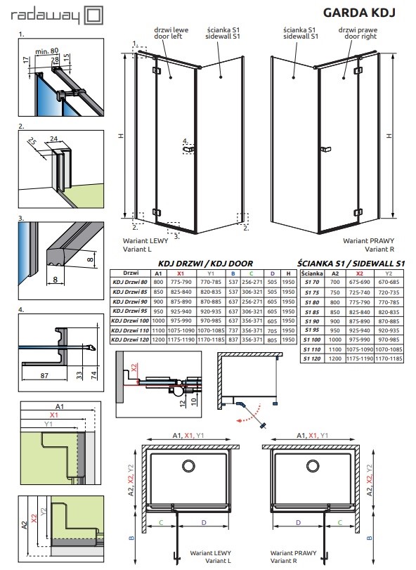 Душова кабіна Garda Black KDJ 90x90 L RADAWAY - Зображення 188158223-c7c2c.jpg