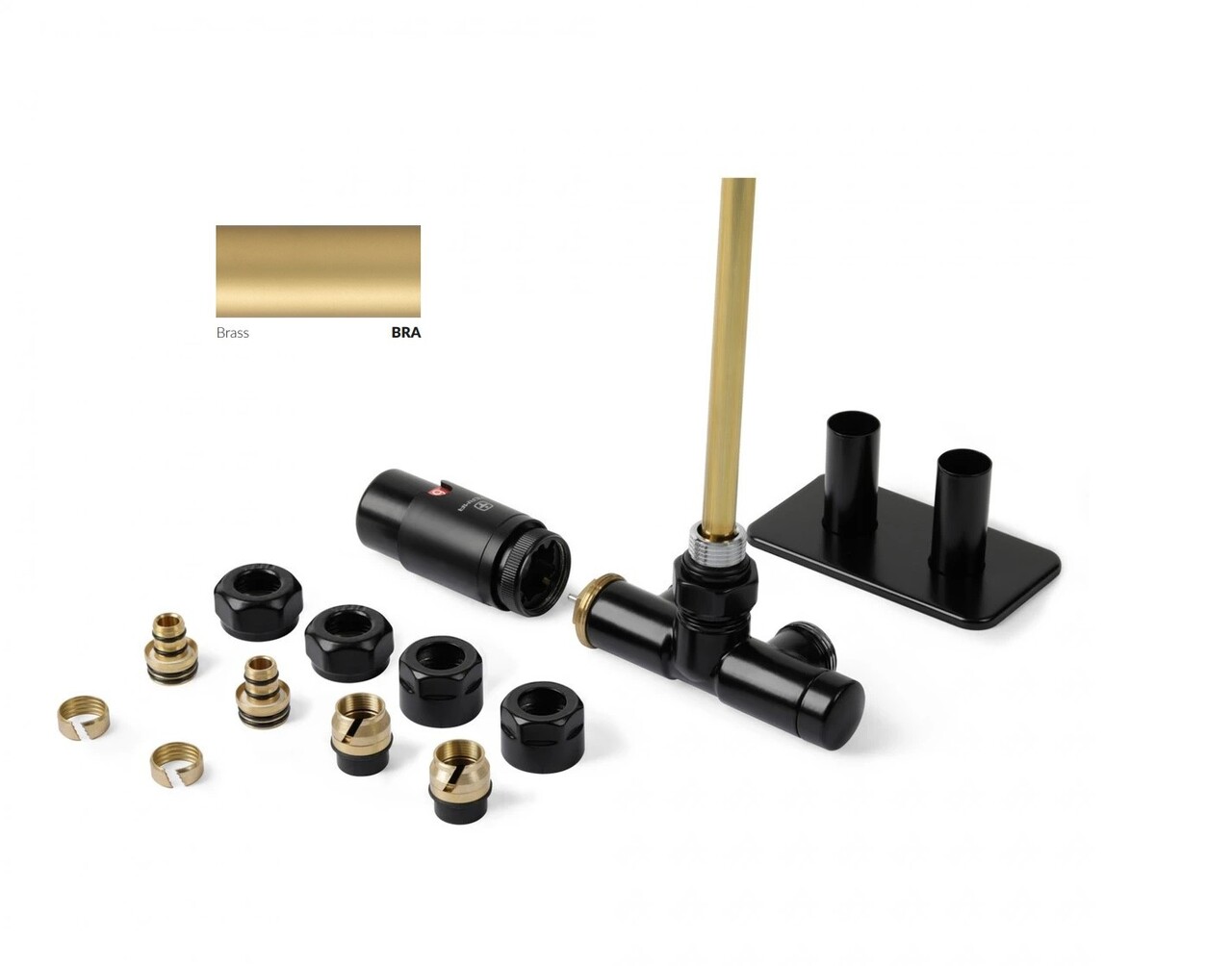 Набір вентилів інтегрований термостатичний лівий Ral Brass Unico All in One Terma - Зображення 188158411-e9521.jpg