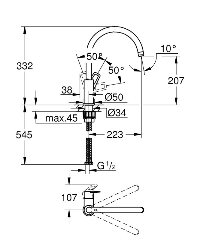 Змішувач для кухні BauLoop New (31232001), Grohe - Зображення 1882207-66ffc.jpg