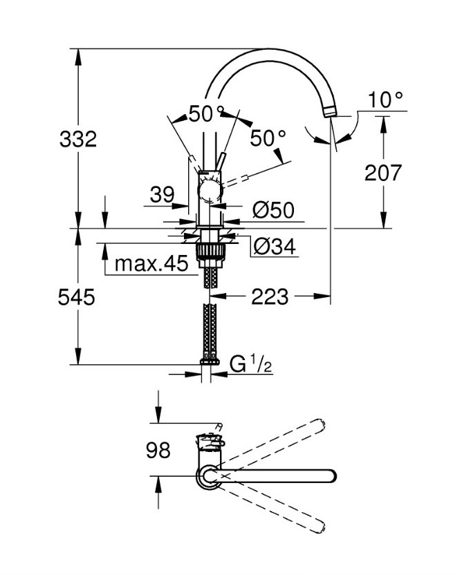 Змішувач для кухні BauClassic (31234001), Grohe - Зображення 1882217-ac329.jpg