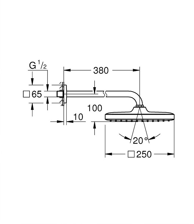 Верхній душ Tempesta 250 Cube (26687000), Grohe - Зображення 1882527-583eb.jpg