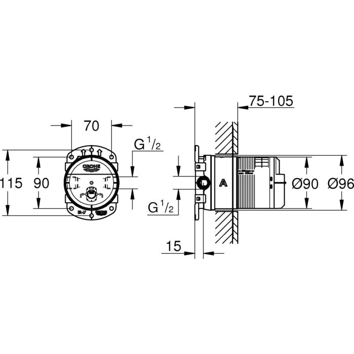 Вбудована універсальна частина Rainshower (26483000), Grohe - Зображення 1882562-70b75.jpg