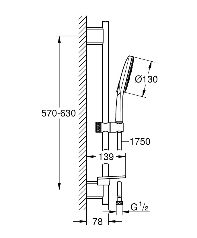Душовий набір Rainshower Smartactive 130 (26546000), Grohe - Зображення 1882577-6cc90.jpg