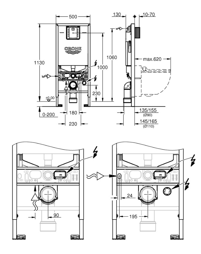 Інсталяція для унітаза Rapid SLX (39598000), Grohe - Зображення 1882814-29a8b.jpg