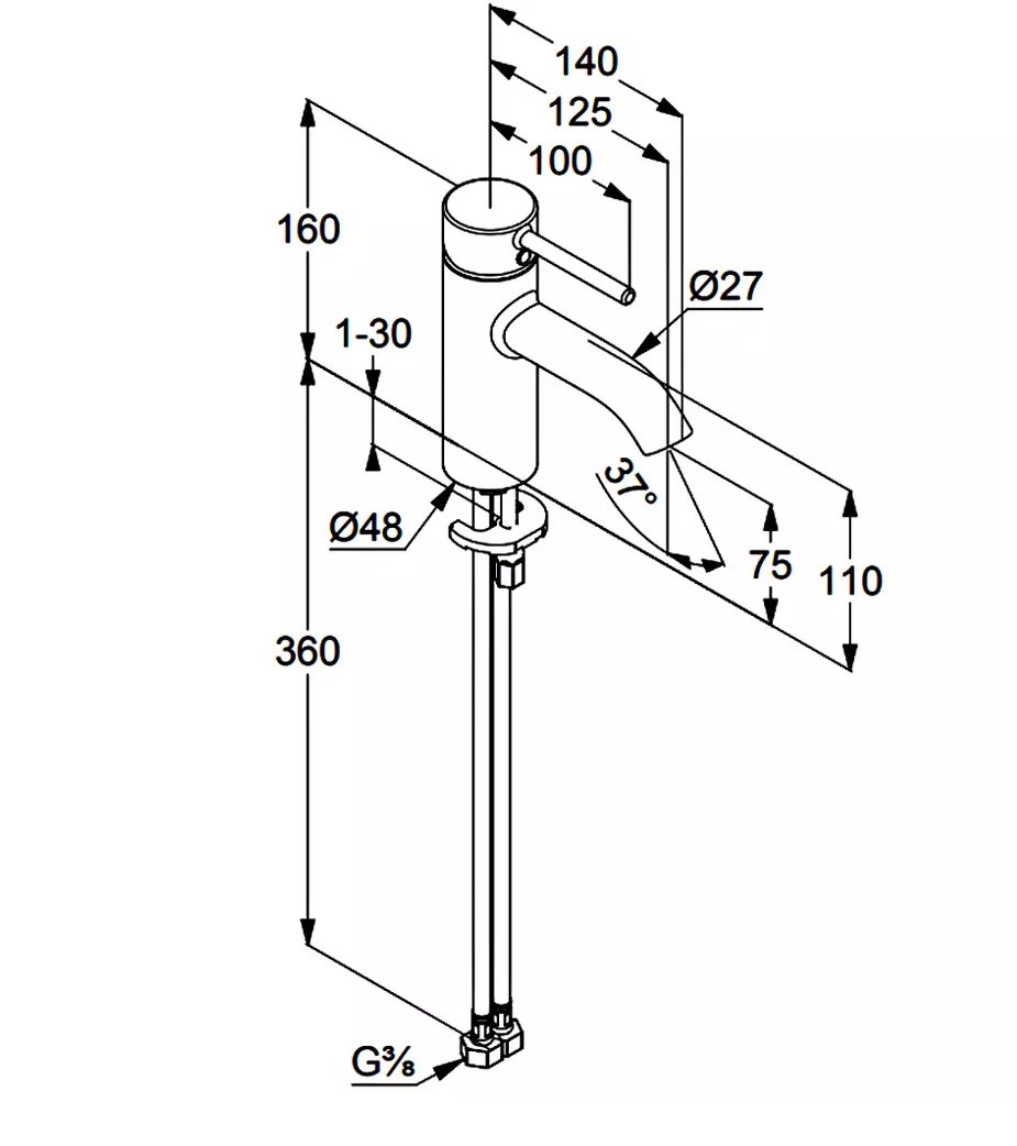 Змішувач для умивальника 75 DN 15 Bozz 382720576 Kludi - Зображення 188379060-82390.jpg