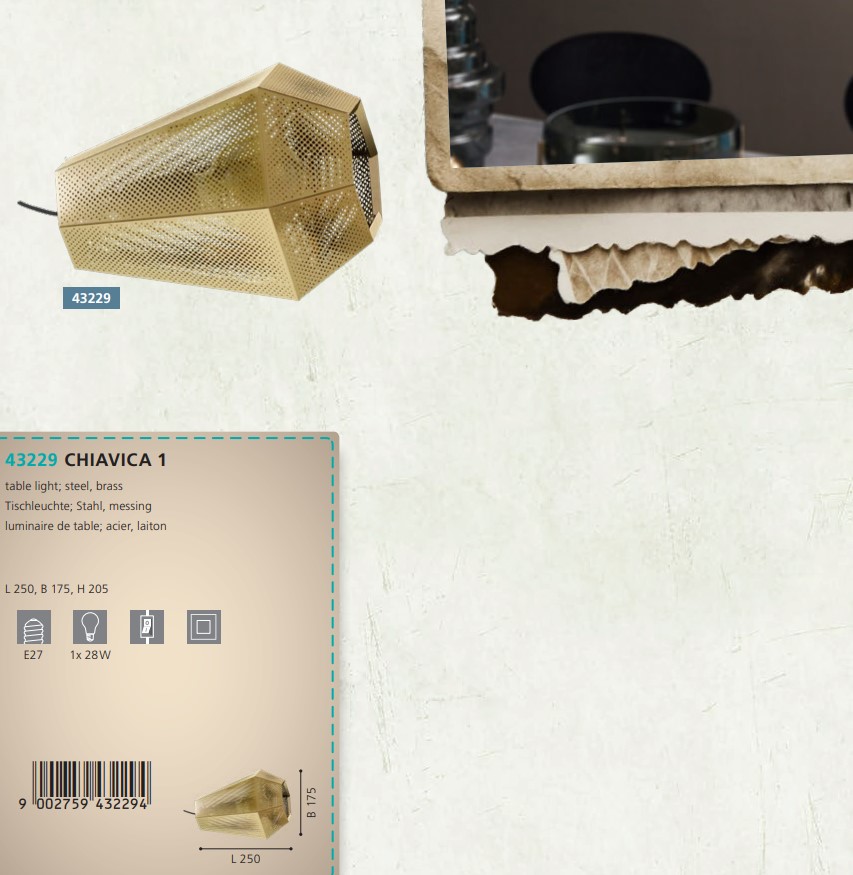 Настільна лампа CHIAVICA 1 (43229), EGLO - Зображення 1884621-f10de.jpg