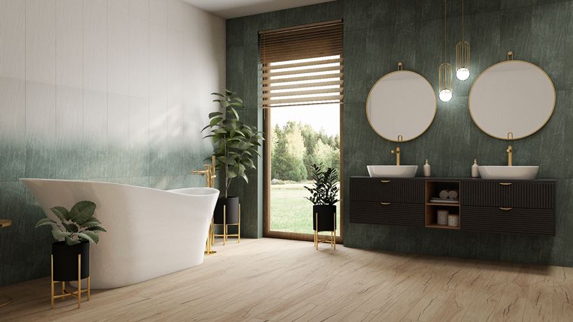 Плитка стінова Nightwish Navy Green Tonal RECT STR 250x750x9 Paradyz - Зображення 1884954-3a2da.jpg