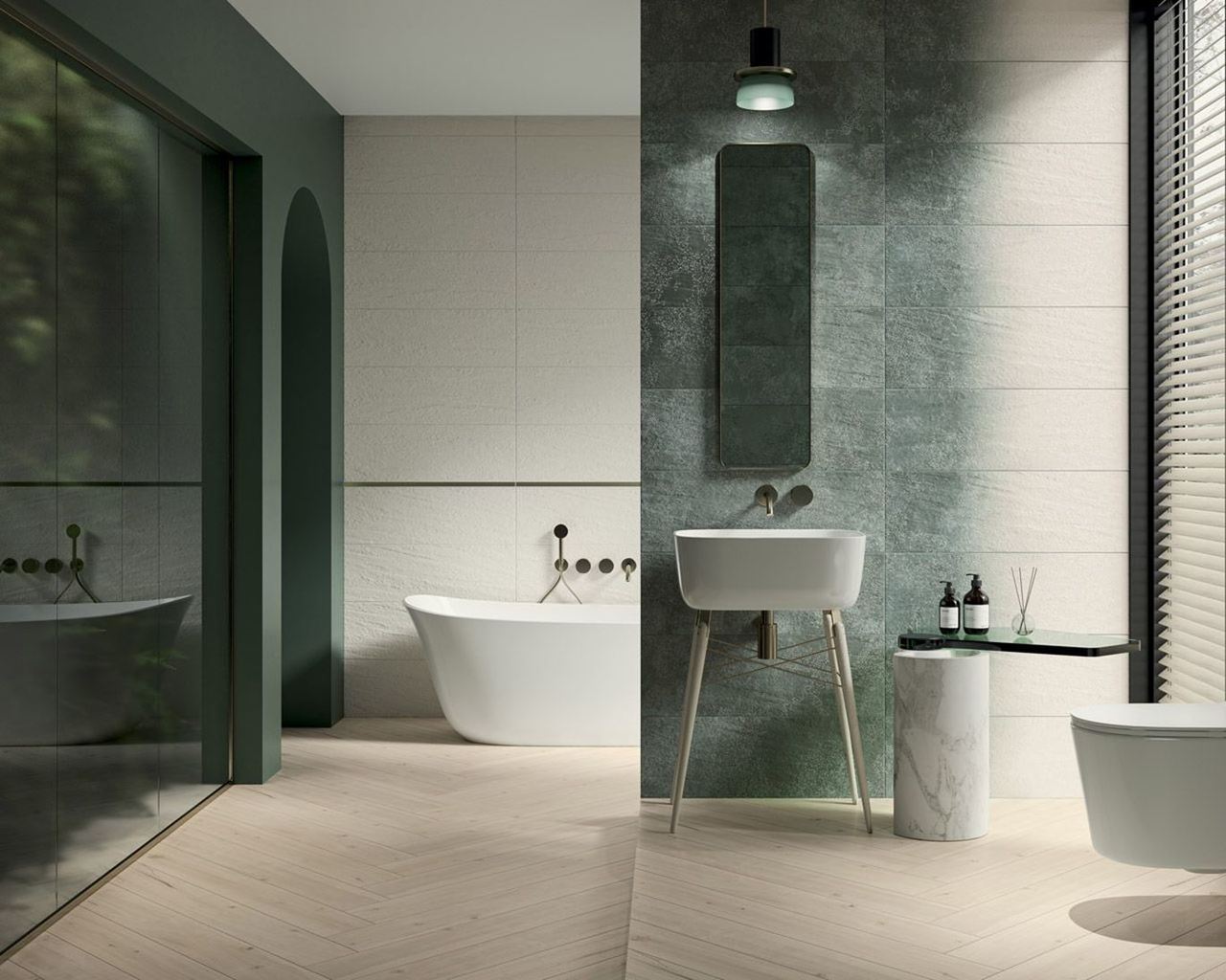 Плитка стінова Nightwish Navy Green Tonal RECT STR 250x750x9 Paradyz - Зображення 1884954-d546e.jpg