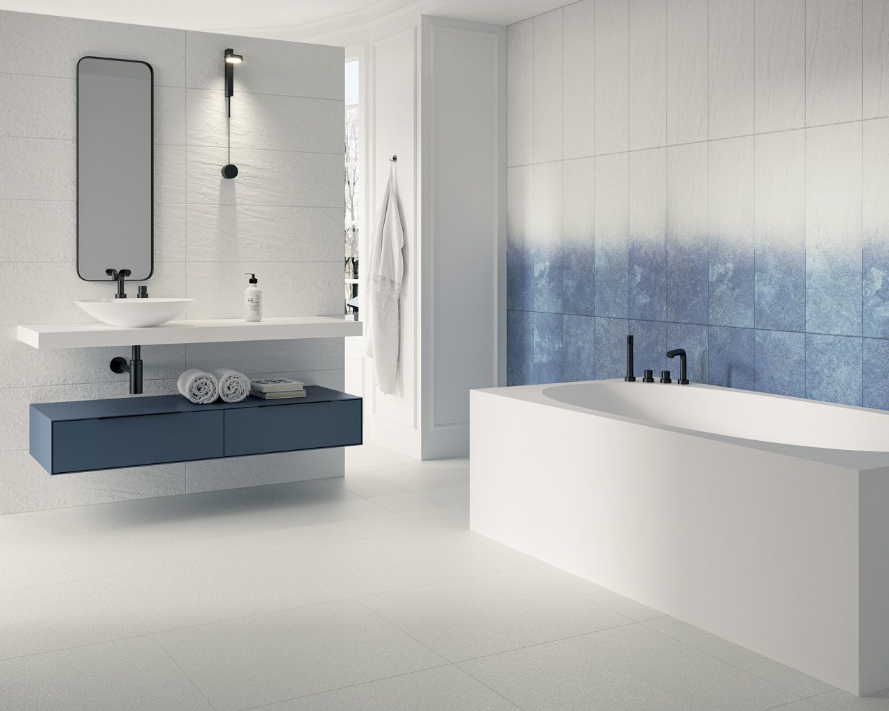 Плитка стінова Nightwish Navy Blue RECT STR 250x750x9 Paradyz - Зображення 1884974-1659d.jpg