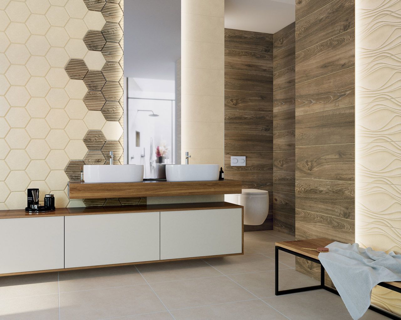 Плитка стінова Serene Beige Heksagon STR 171x198x9 Paradyz - Зображення 1885014-95f35.jpg