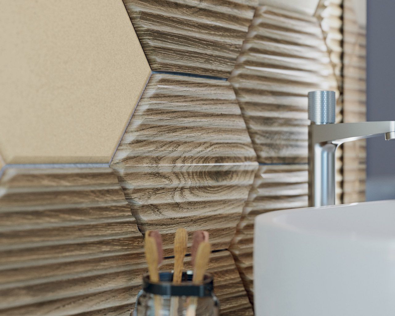 Плитка стінова Serene Brown Heksagon STR 171x198x9 Paradyz - Зображення 1885039-32633.jpg