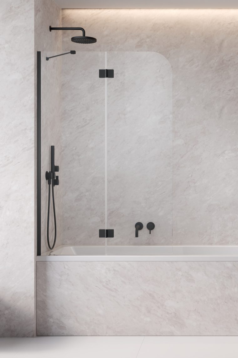 Шторка для ванни Garda Black PND II R 100x150 RADAWAY - Зображення