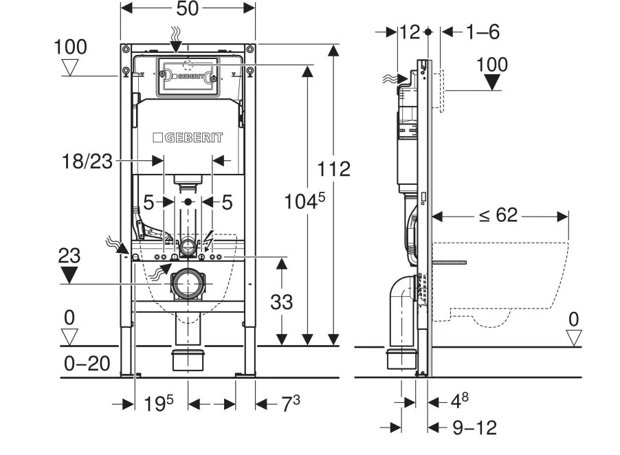 Інсталяція для унітаза Duofix Basic H112 Delta 111.153.00.3 Geberit - Зображення 188672112-31dd4.jpg