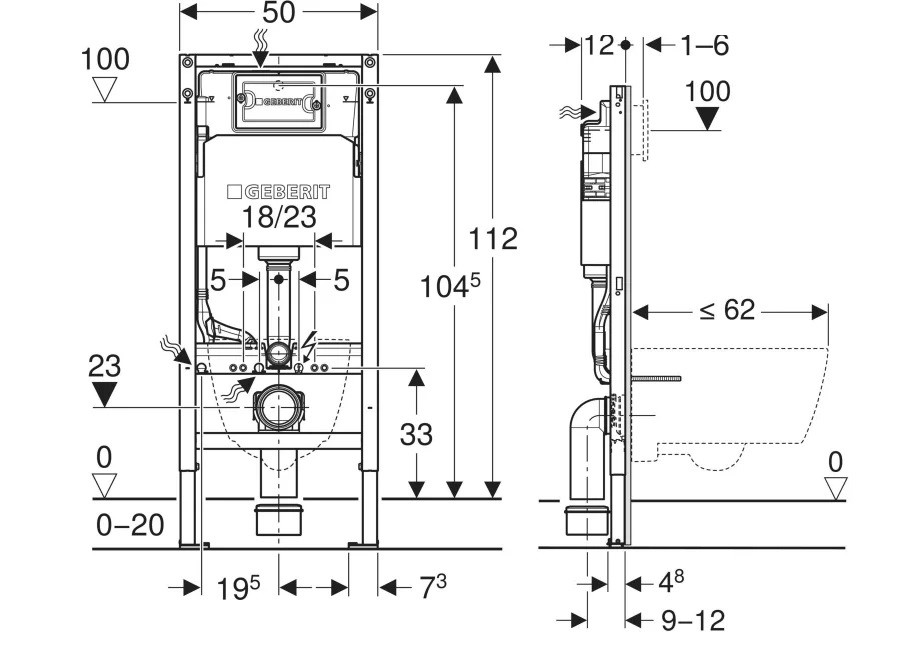 Інсталяція для унітаза Duofix Basic H112 Delta 458.103.00.2 Geberit - Зображення 188672122-60366.jpg