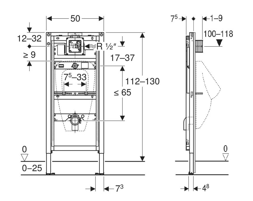 Інсталяція для пісуара Duofix 112-130 см 111.616.00.2 Geberit - Зображення 188672127-d5234.jpg