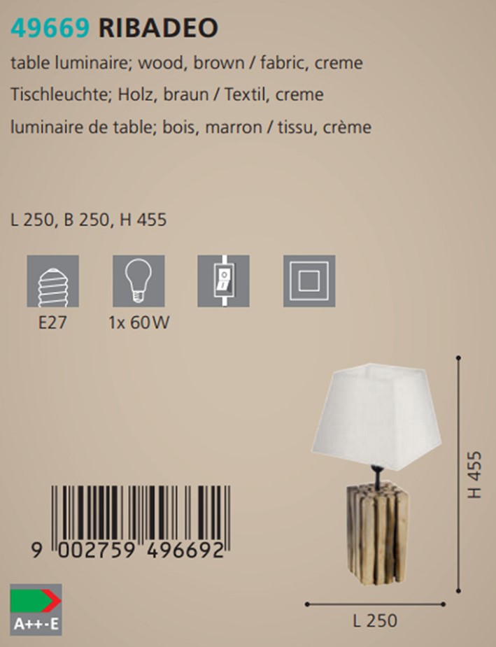 Настільна лампа RIBADEO (49669), EGLO - Зображення 1887287-d3809.jpg