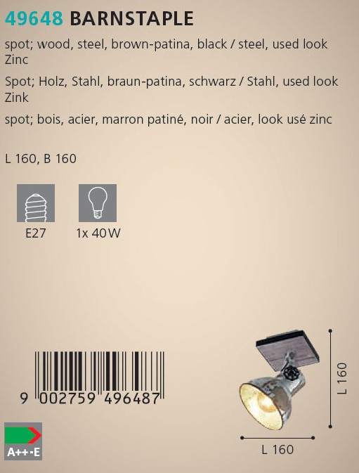 Спот BARNSTAPLE (49648), EGLO - Зображення 1887298-7db3e.jpg