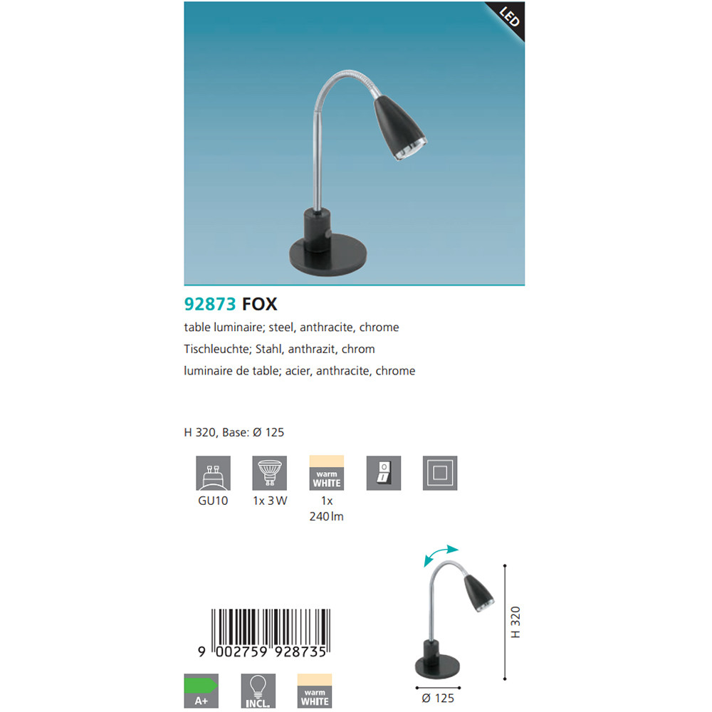 Настільна лампа FOX (92873), EGLO - Зображення 1888593-7d698.jpg