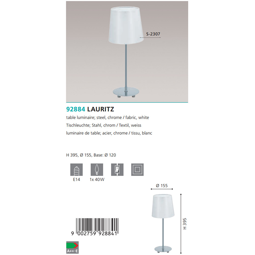 Настільна лампа LAURITS (92884), EGLO - Зображення 1888596-258a6.jpg