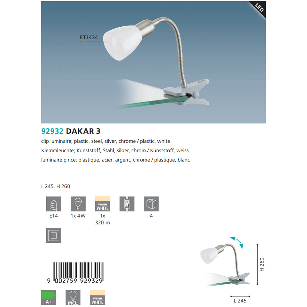 Настільна лампа DAKAR 3 (92932), EGLO - Зображення 1888599-eeac4.jpg