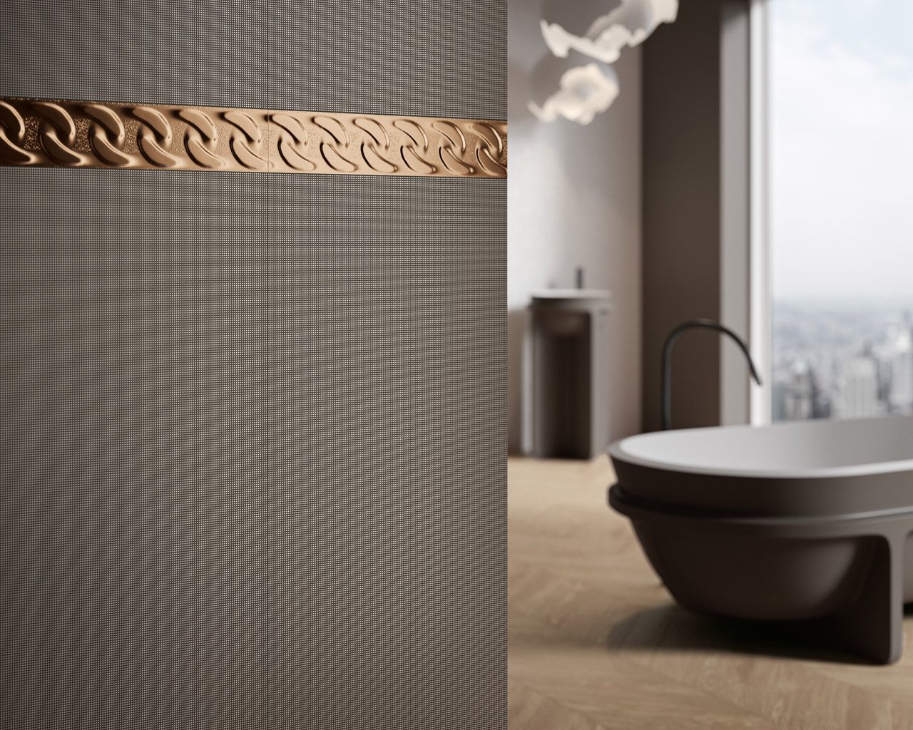 Плитка стінова Noisy Whisper Brown RECT Dekor 398x1198x11 Paradyz - Зображення 1888758-32126.jpg