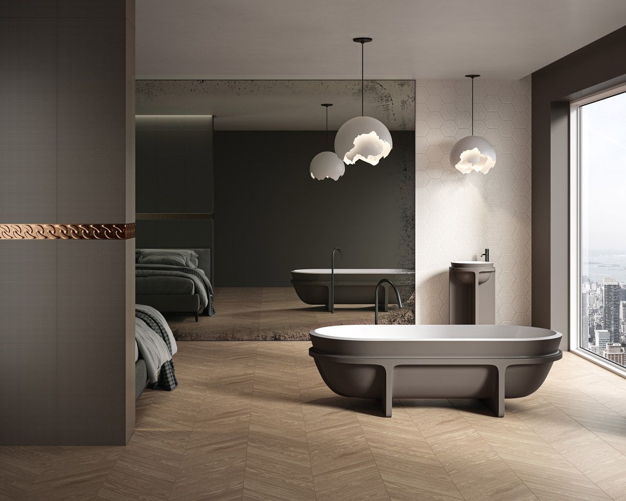 Плитка стінова Noisy Whisper Brown RECT Dekor 398x1198x11 Paradyz - Зображення 1888758-496cb.jpg