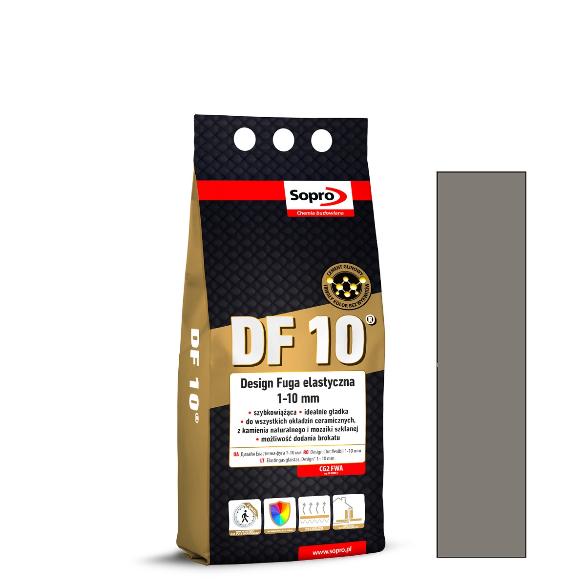 Затирка для швів Sopro DF 10 1055A пісочно-сірий №18 (2 кг) - Зображення