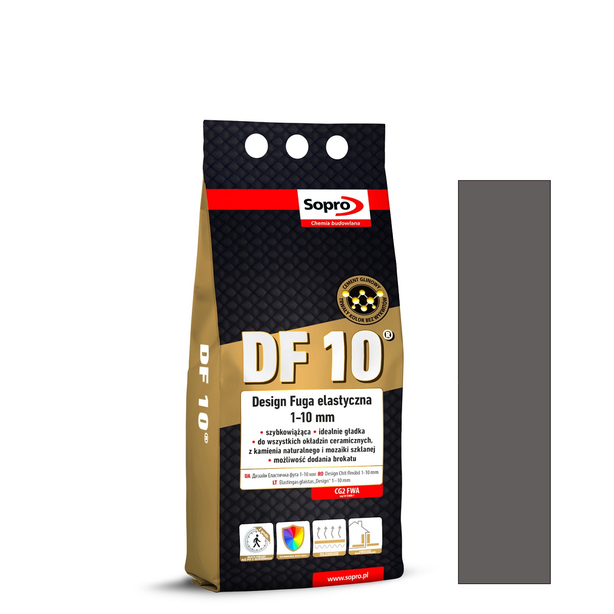 Затирка для швів Sopro DF 10 1080A темно-сіра №70 (2 кг) - Зображення