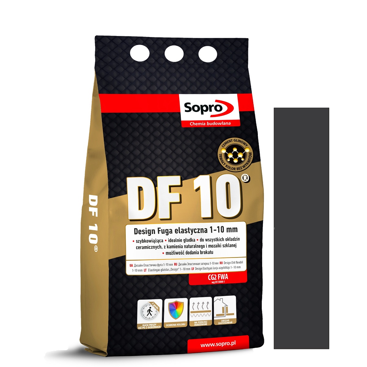 Затирка для швів Sopro DF 10 1061A чорна №90 (4 кг) - Зображення