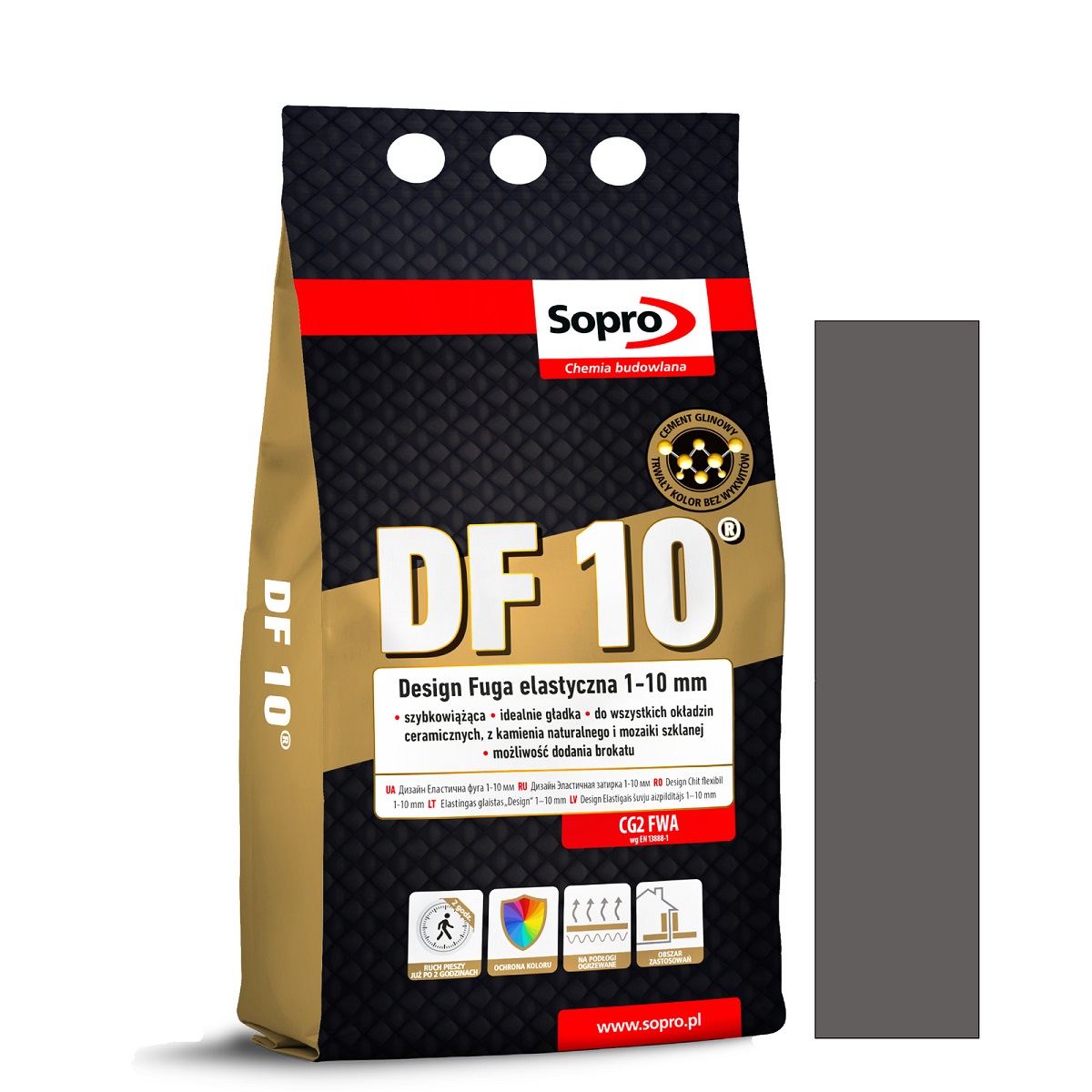 Затирка для швів Sopro DF 10 1080A темно-сіра №70 (4 кг) - Зображення