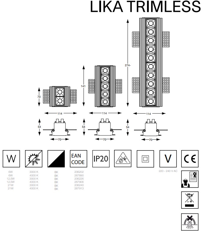 Точечный светильник LIKA 06W 4000K TRIMLESS (267890), IDEAL LUX - Зображення 1889274-4d314.jpg