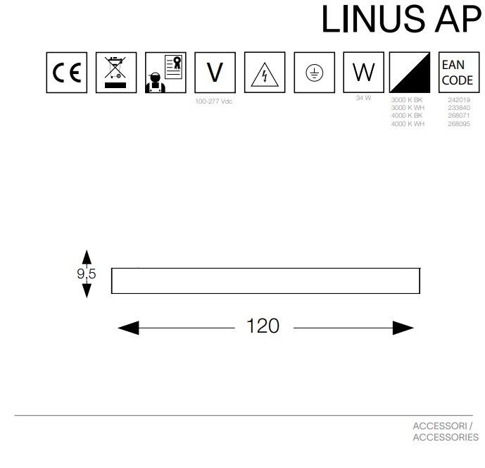Світильник LINUS AP WH 4000K (268095), IDEAL LUX - Зображення 1889641-f0329.jpg