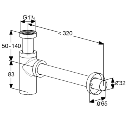 Сифон для умивальника G1 (1002039-00), Kludi - Зображення 1889679-9750d.jpg