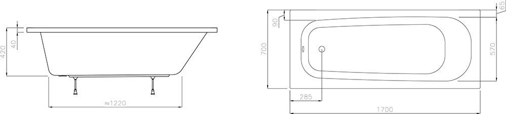 Ванна прямокутна Septima 170x70, RAVAK - Зображення 1889795-983b8.jpg