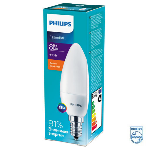 Лампа ESS LEDCandle 8-90W E14 827 B38NDF Philips - Зображення 1889873-94b6a.jpg