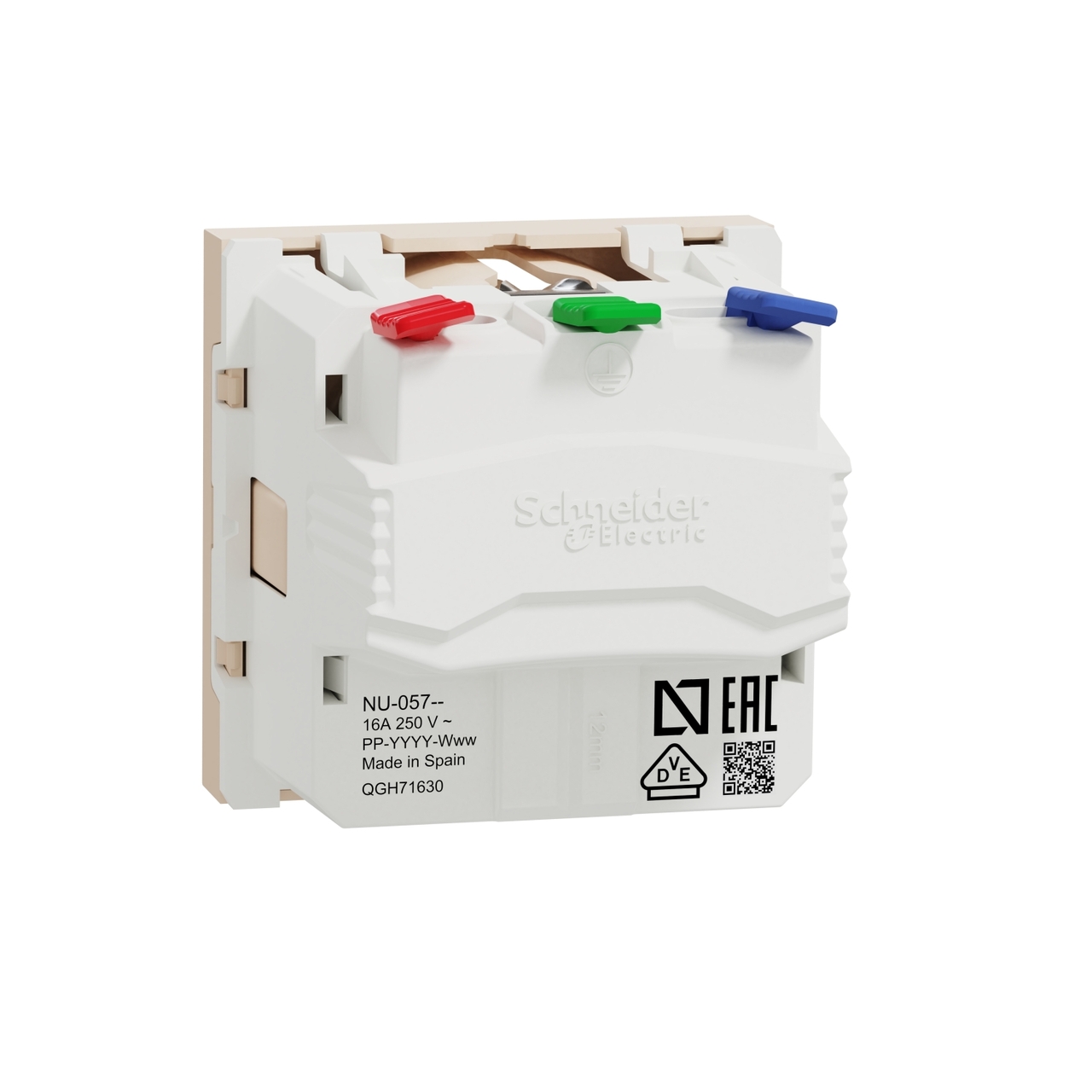 Розетка з заземленням 16A Бежевий UNICA (NU305744), Schneider Electric - Зображення 1890213-280cc.jpg