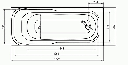 Ванна прямокутна Sensa 170x70, Kolo - Зображення 189107-13308.jpg