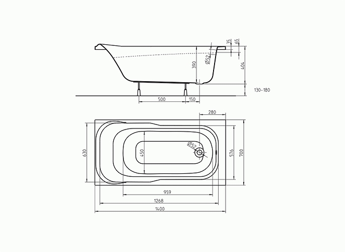 Ванна прямокутна Sensa 140x70, Kolo - Зображення 189115-4c83b.jpg