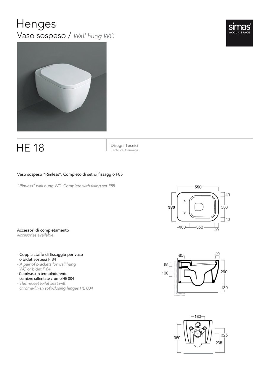 Унітаз підвісний Henges HE18 F85 (HE18-F85), SIMAS - Зображення 1891157-5c708.jpg