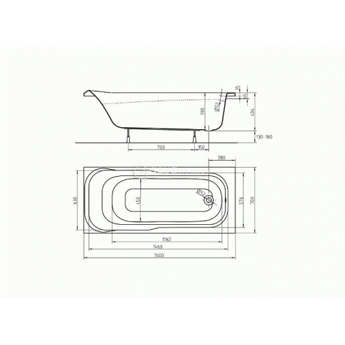 Ванна прямокутна Sensa 160x70, Kolo - Зображення 189118-a7280.jpg