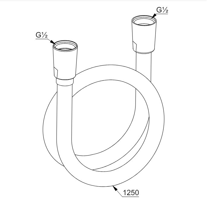 Душовий шланг 1250 мм Suparaflex 6107139-00 чорний Kludi - Зображення 1891289-81e5f.jpg