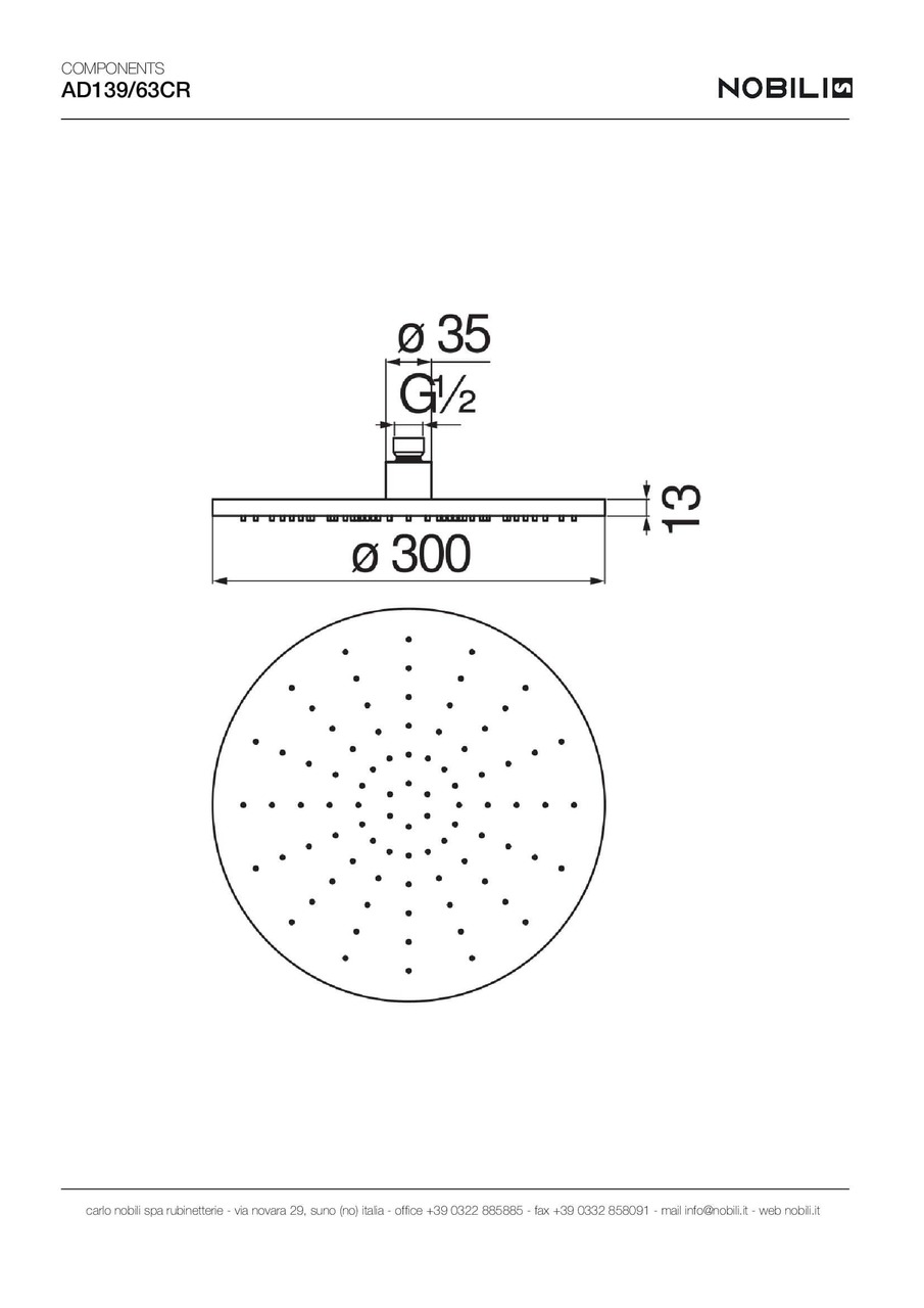 Верхній душ Components (AD139-63CR), Nobili - Зображення 1891809-a31b2.jpg